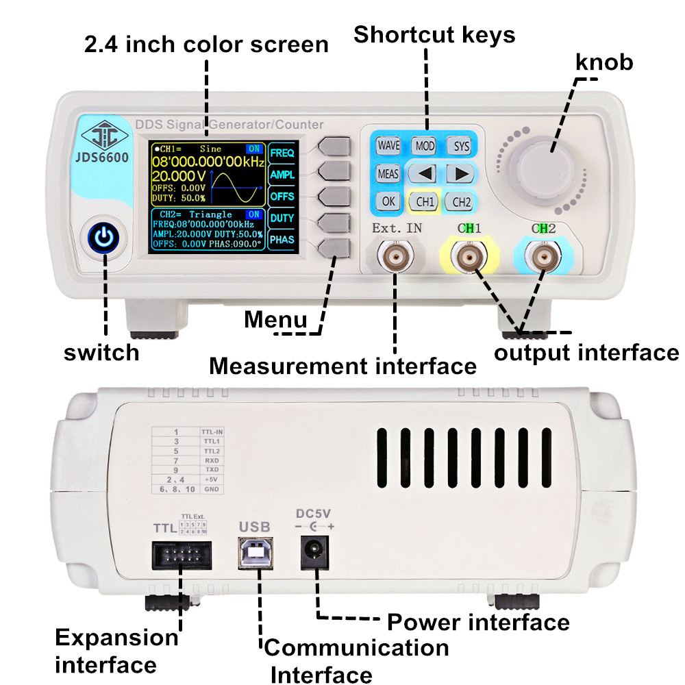 YAO JDS6600 15/30/40/50/60MHz  - Dual Channel Arbitrary Waveform Function Generator 60Mhz ulasan dan harga